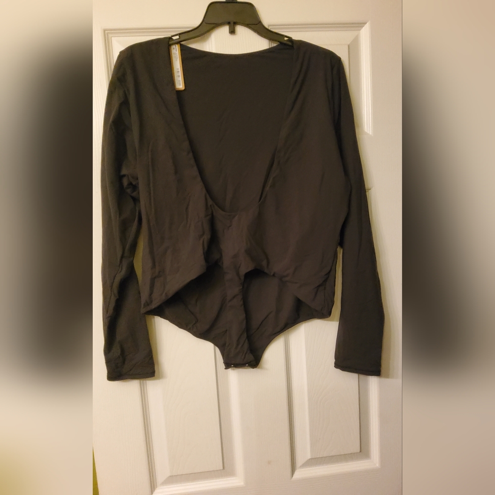 SKIMS Black Long Sleeve Bodysuit